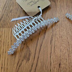 Pair of 2 - vintage rhinestone hair combs
